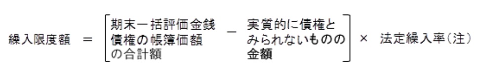 法定繰入率に基づく計算